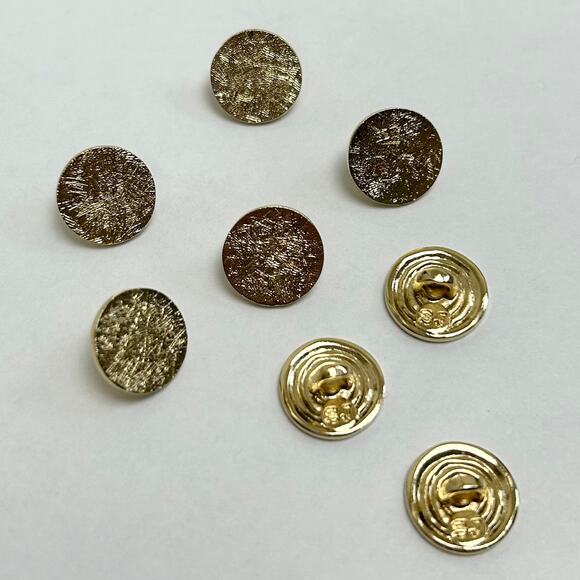St. John Golden Toned Etched Round Buttons Set - Picture 5 of 6